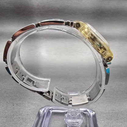 Swatch BATHROOM SMILES Watch Women Silver Dial Clear Case LK252G New Battery8