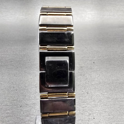 Pulsar Watch Men 26mm Black Dial Two Tone Date Rectangle VX82-0AS0 New Battery7