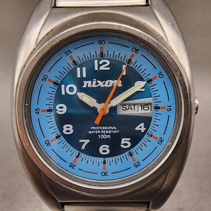 Nixon Don Small Watch Women 29mm Blue Dial Steel Daydate Round New battery1