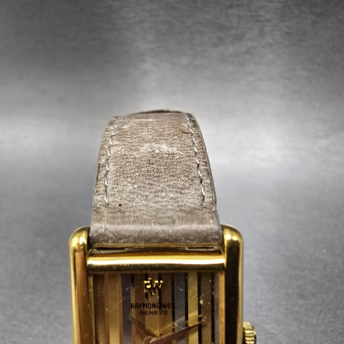 Raymond Weil Tank Watch Women 20mm Gold Dial Gold Plated 5766 NO GLASS New Batt4
