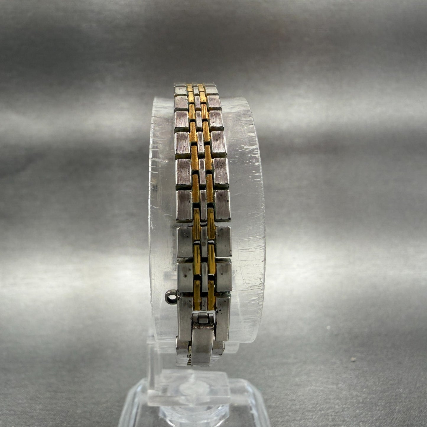 Seiko Watch Women 16mm Silver Dial Two Tone Octagon 2C20-5209 New Battery VTG 477