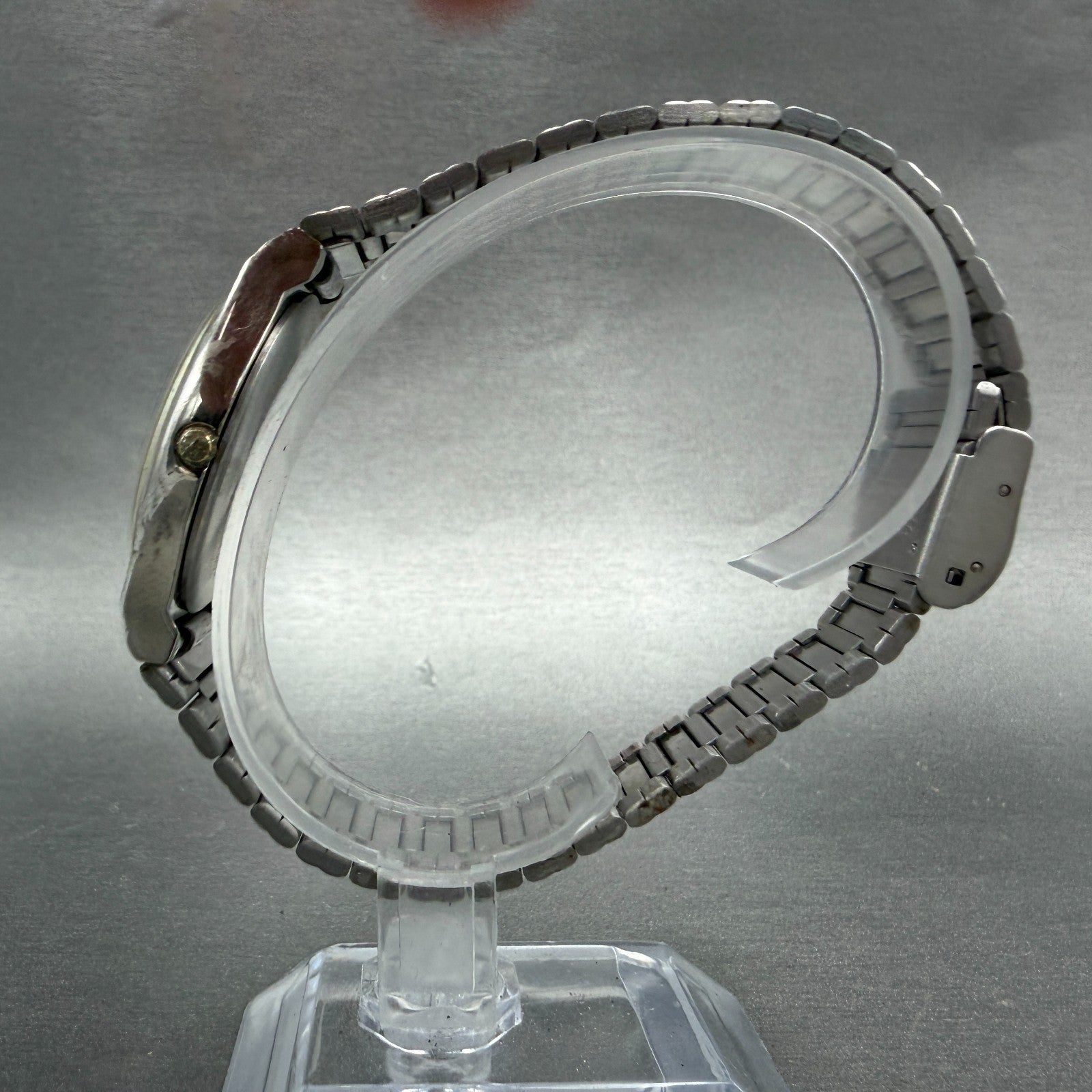 Seiko Watch Men 32mm Silver Dial Silver Tone Round 5Y31-8019 New Battery VTG6