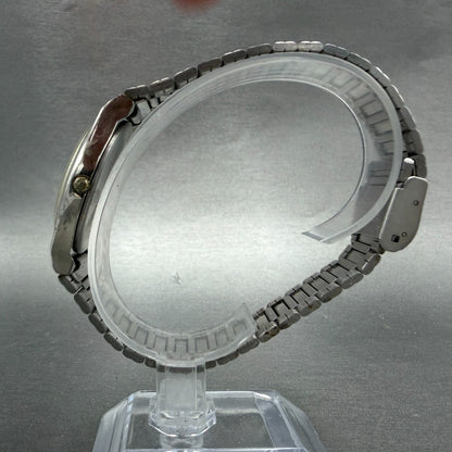 Seiko Watch Men 32mm Silver Dial Silver Tone Round 5Y31-8019 New Battery VTG6
