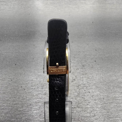 Seiko Watch Women 18mm Gold Dial Gold Tone Rectangle 4720-3020 New Battery VTG7