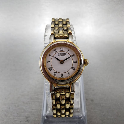 Seiko Watch Women 19mm White Dial Gold Tone Round 1N000C49 New Battery0