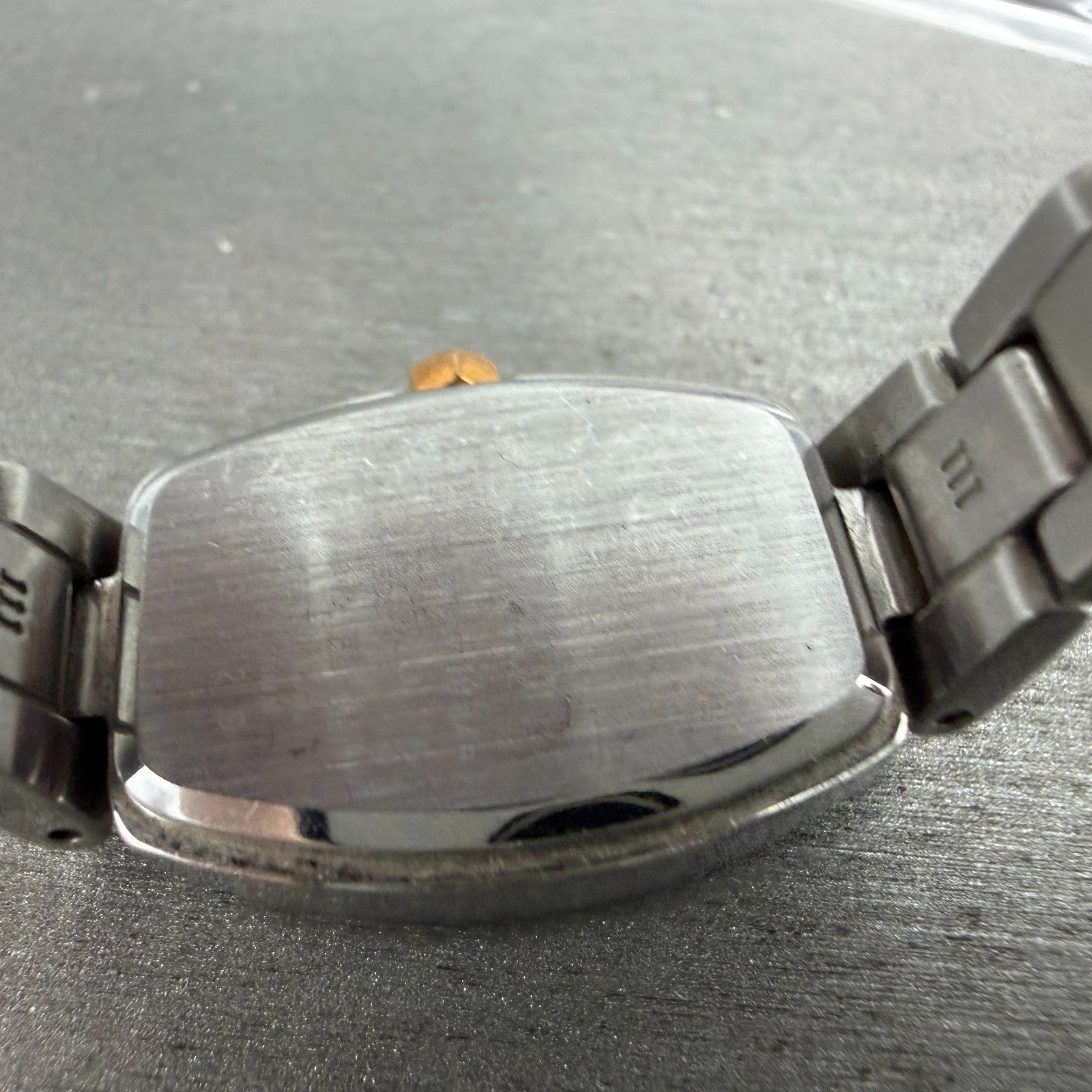 Seiko Solar Tank Watch Women 18mm White Dial Two Tone Rectangle Lukia Runs FD39