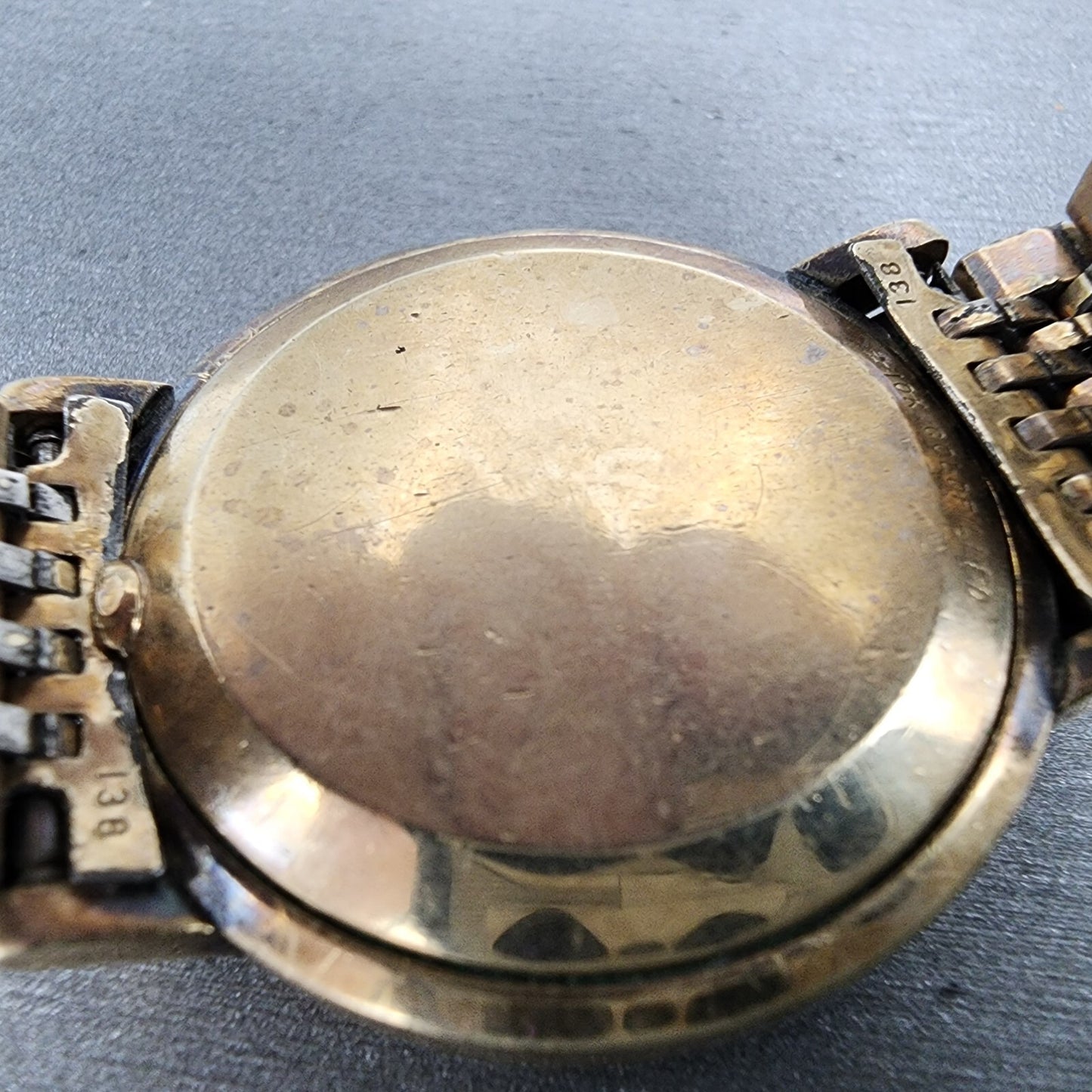 Omega Seamaster De Ville Watch Men 35mm Gold Dial Gold Filled 196.0075 PARTS10