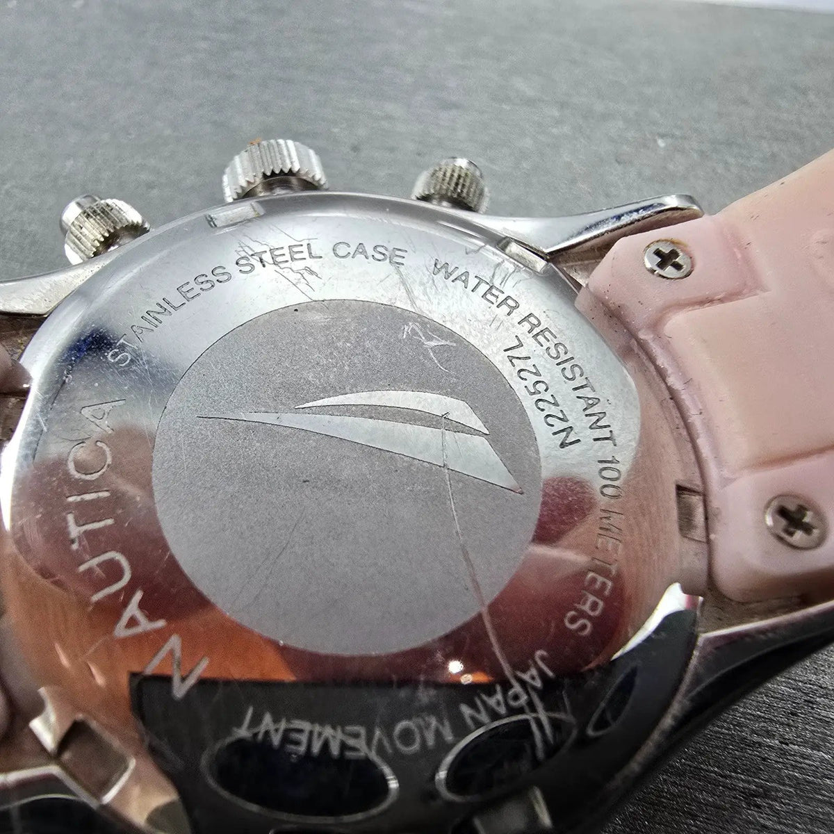 Nautica Chronograph Watch Women 35mm MOP Dial Steel Diamond Bezel New Battery K9