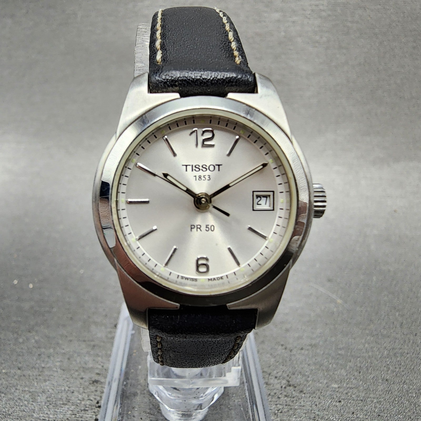 Tissot PR 50 Watch Women 25mm White Dial Silver Tone Date J326/426 New Battery0