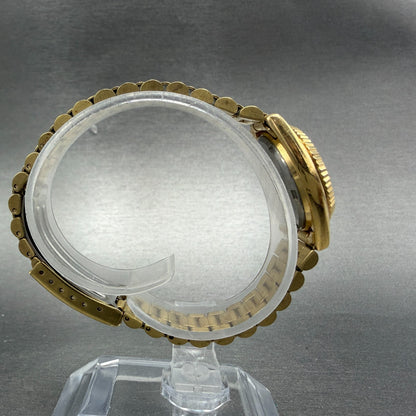 Seiko Watch Women 25mm Gold Dial Gold Tone Daydate Round 7N83-0041 New Battery L8
