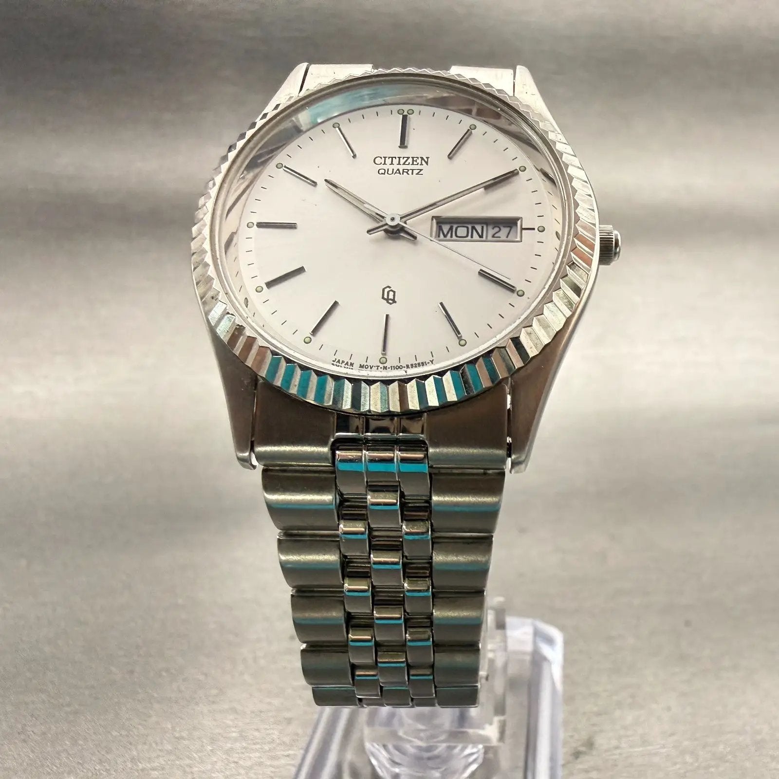 Citizen President Watch Men 35mm Silver Dial Silver Daydate Round New Battery5