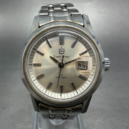 Citizen Date Star Watch Women 26mm Silver Dial Silver Tone Manual 4-530217K Runs0