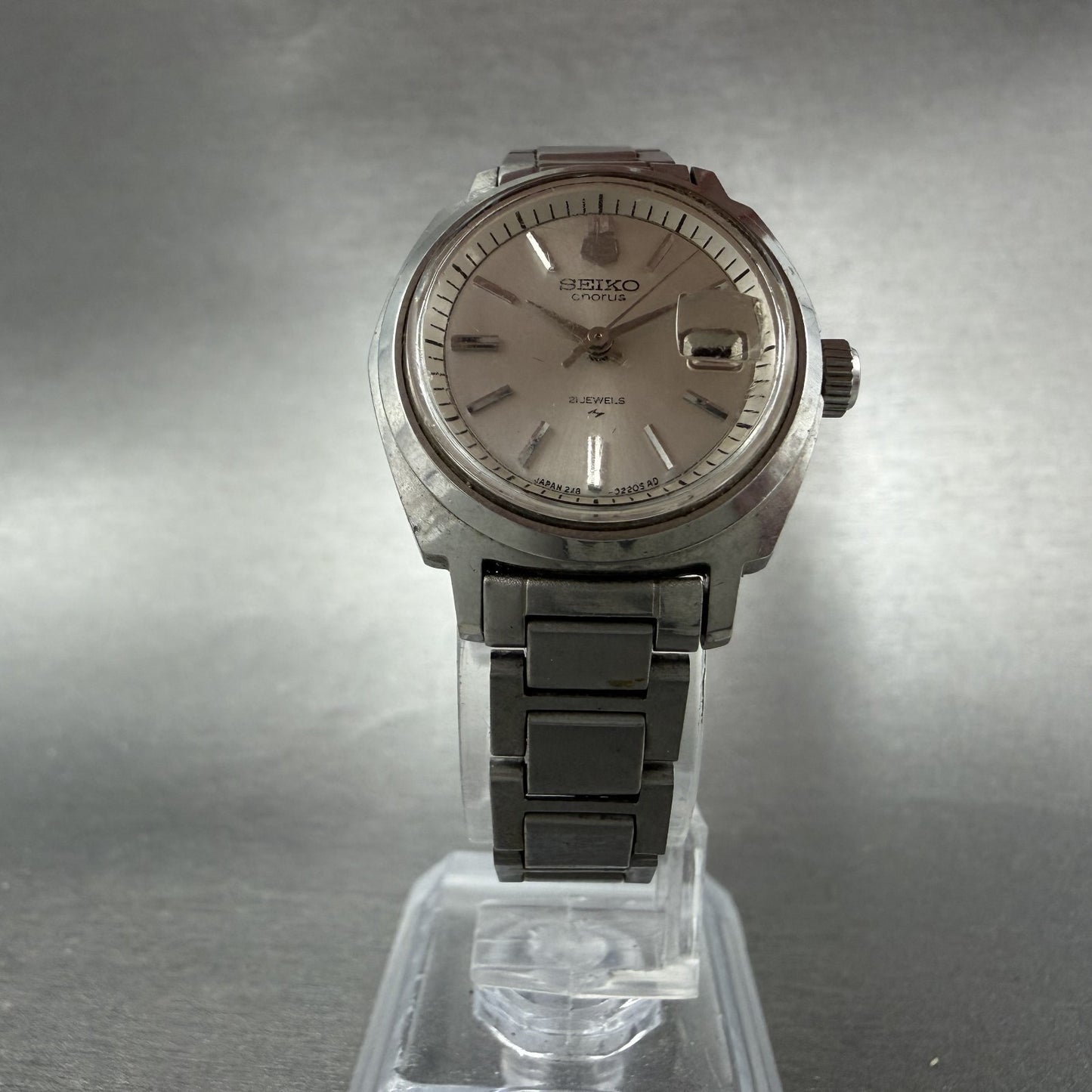 Seiko Chorus Watch Women 25mm Silver Dial Silver Tone Date Manual 2118-0260 Runs6
