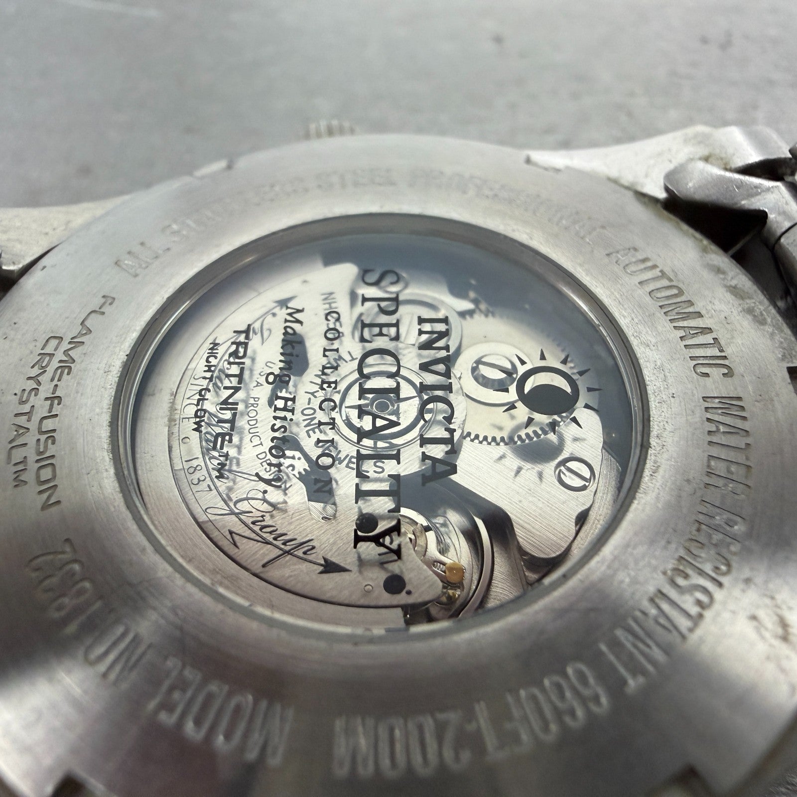 Invicta Specialty Automatic Watch Men 45mm White Dial Steel Date 1832 Round Runs9