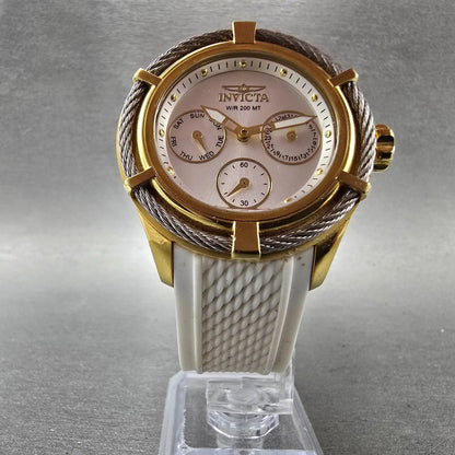 Invicta Bolt Watch Women 39mm Silver Dial Gold Tone Daydate 24456 New Battery7
