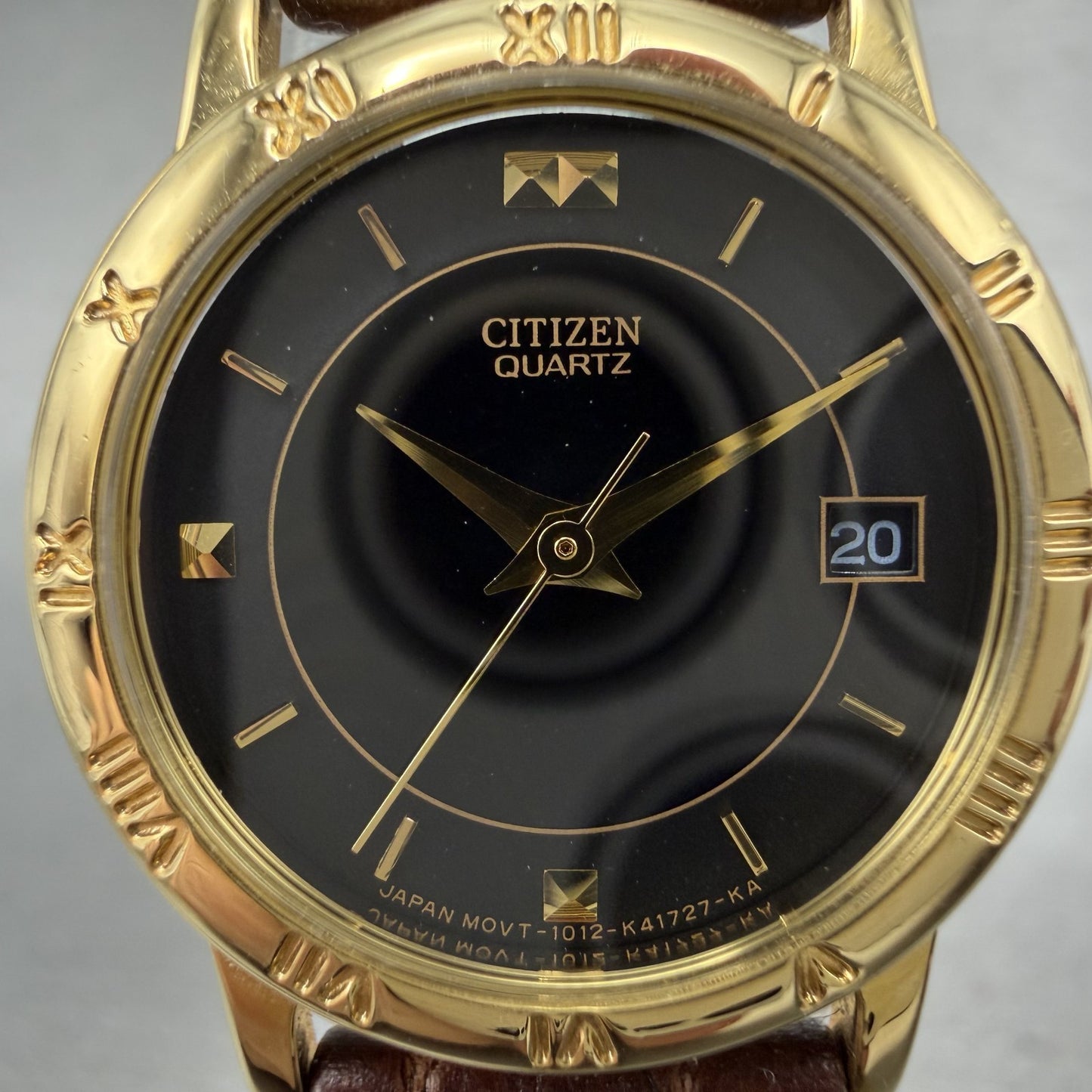 Citizen Watch Women 24mm Black Dial Gold Tone Date 1012-K13131 New Battery1