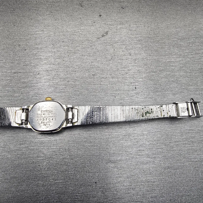 Citizen Watch Women 17mm Gray Dial Two Tone Rectangle 3220-321448 New Battery12