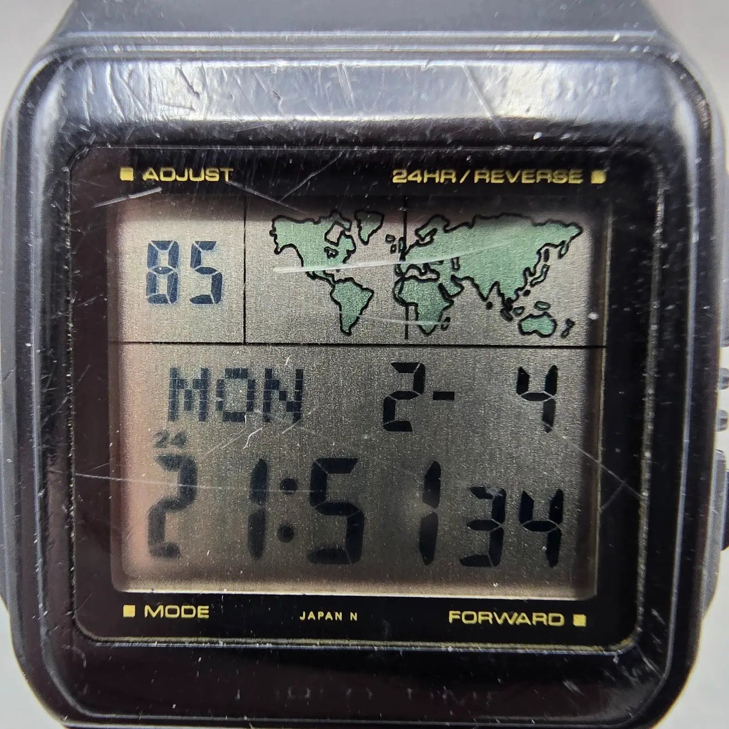 Casio W-50U World Time Watch Men 32mm Black Alarm Chronograph New Battery VTG1
