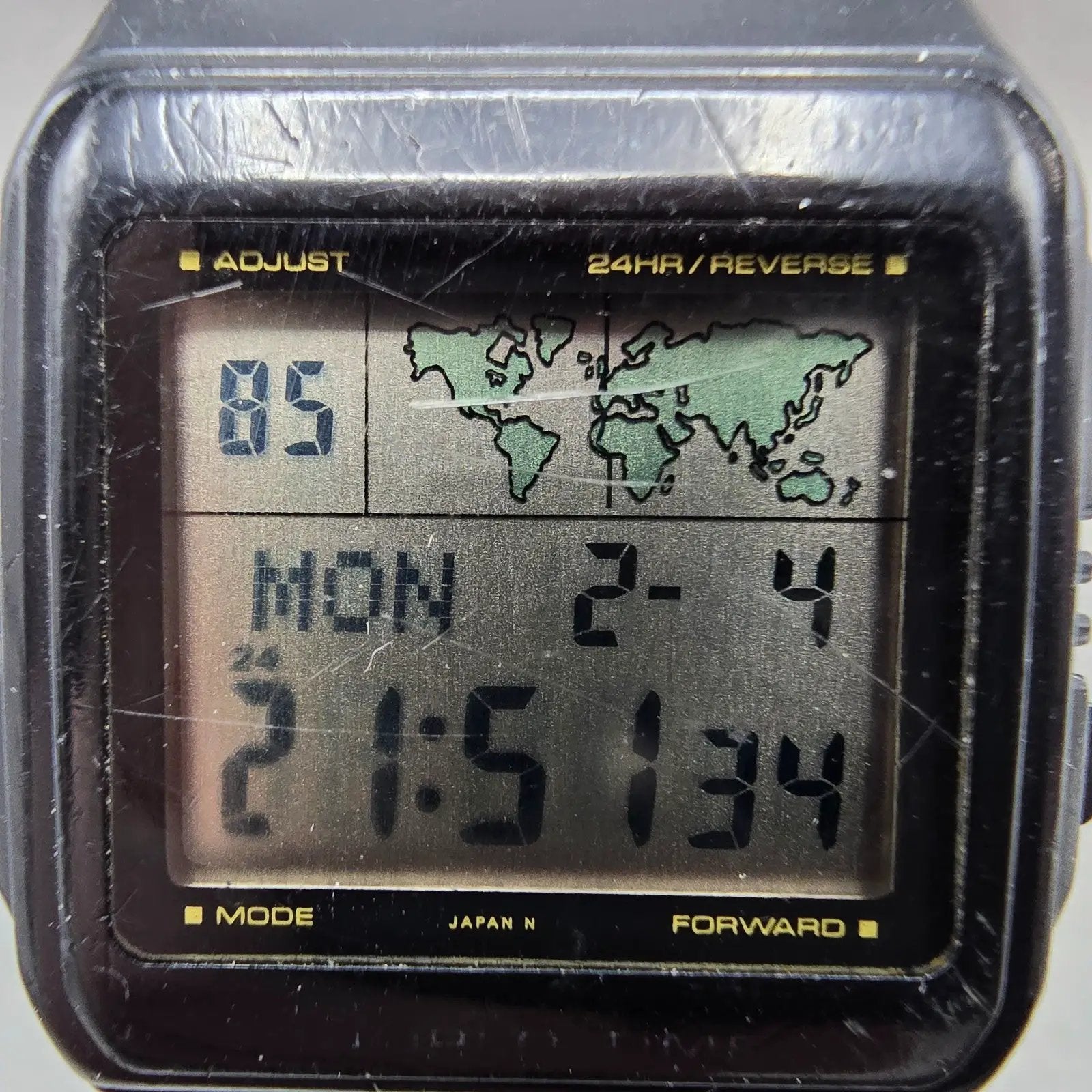 Casio W-50U World Time Watch Men 32mm Black Alarm Chronograph New Battery VTG1