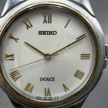 Seiko Dolce Watch Women 31mm White Dial Silver Tone Round 5e316000 New Battery1