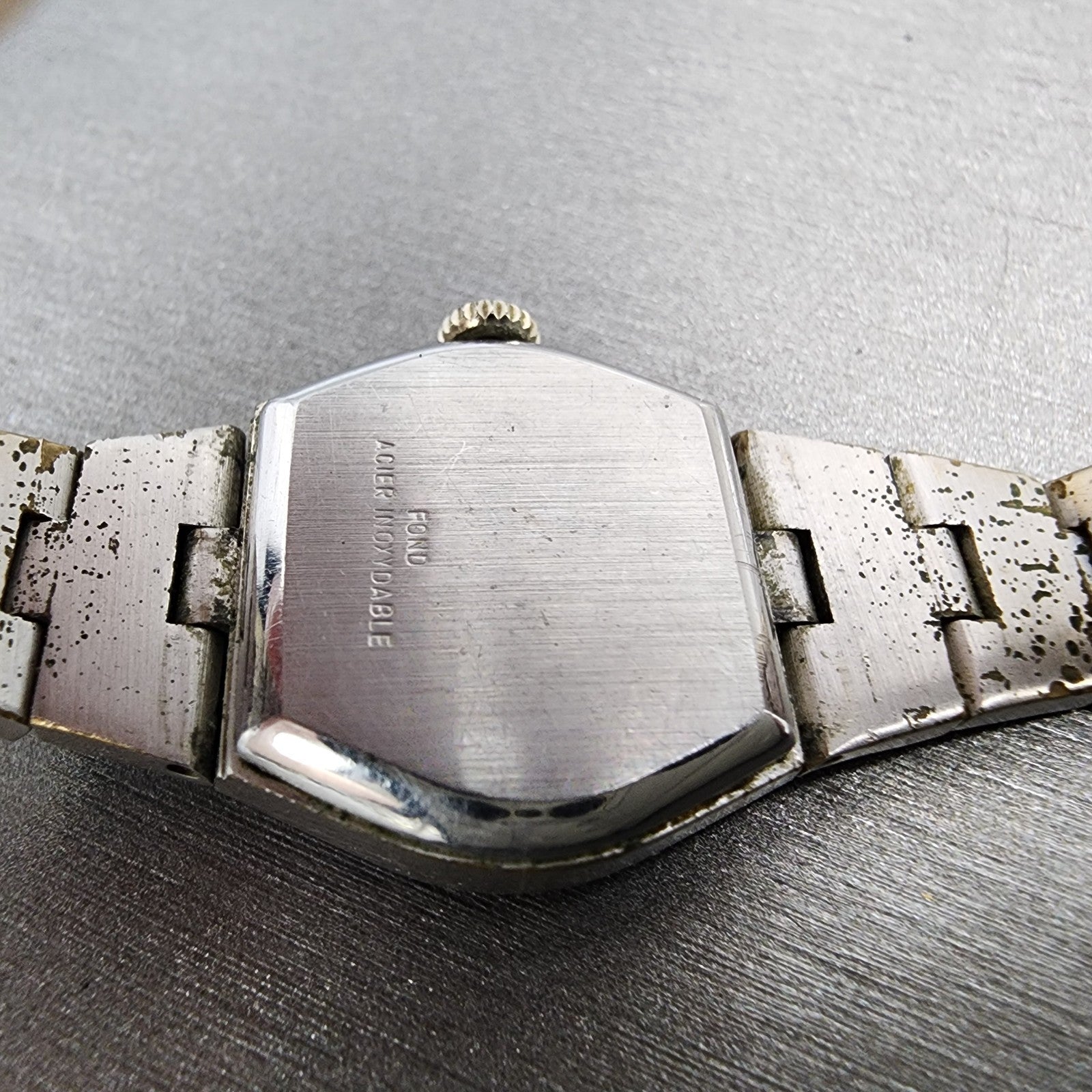 Tissot Stylist Watch Women 21mm Blue Dial Silver Tone Manual Wind PARTS10
