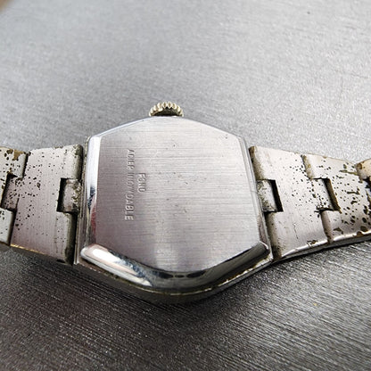 Tissot Stylist Watch Women 21mm Blue Dial Silver Tone Manual Wind PARTS10