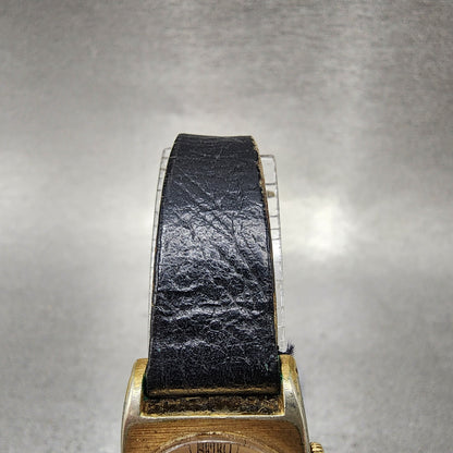 Seiko Tank Watch Women 19mm Champagne Dial Gold Tone Manual Rectagle 117009 Run4
