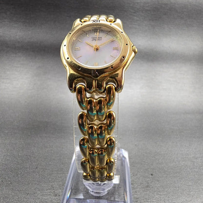 Citizen Elegance Watch Women 23mm MOP Dial Gold Tone Round 5930-F91342 New Batt5