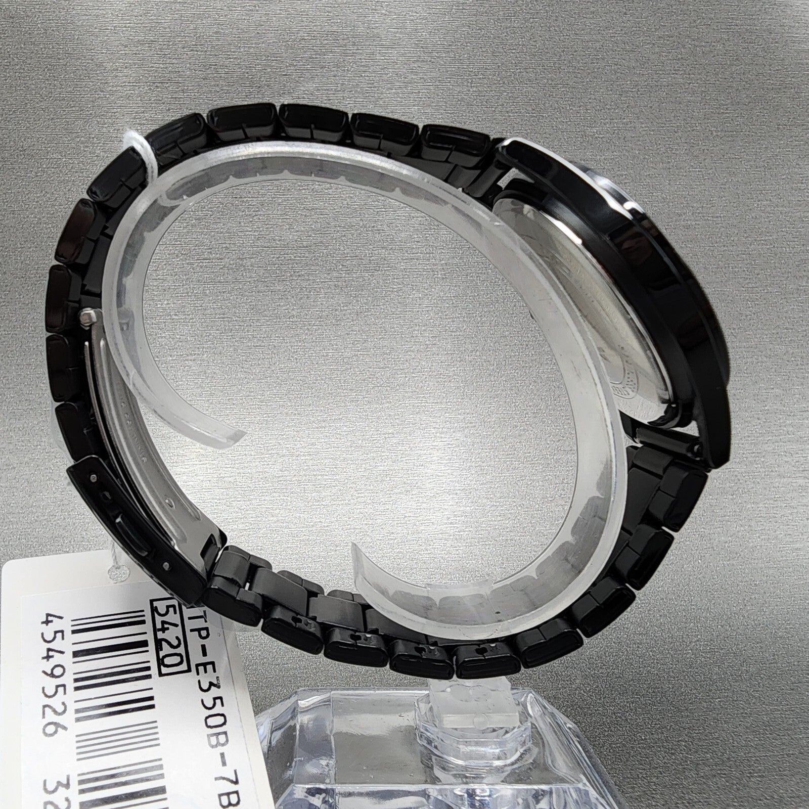 Casio MTPE350 Watch Men 39mm White Dial Black Steel Daydate Metal Bracelet8