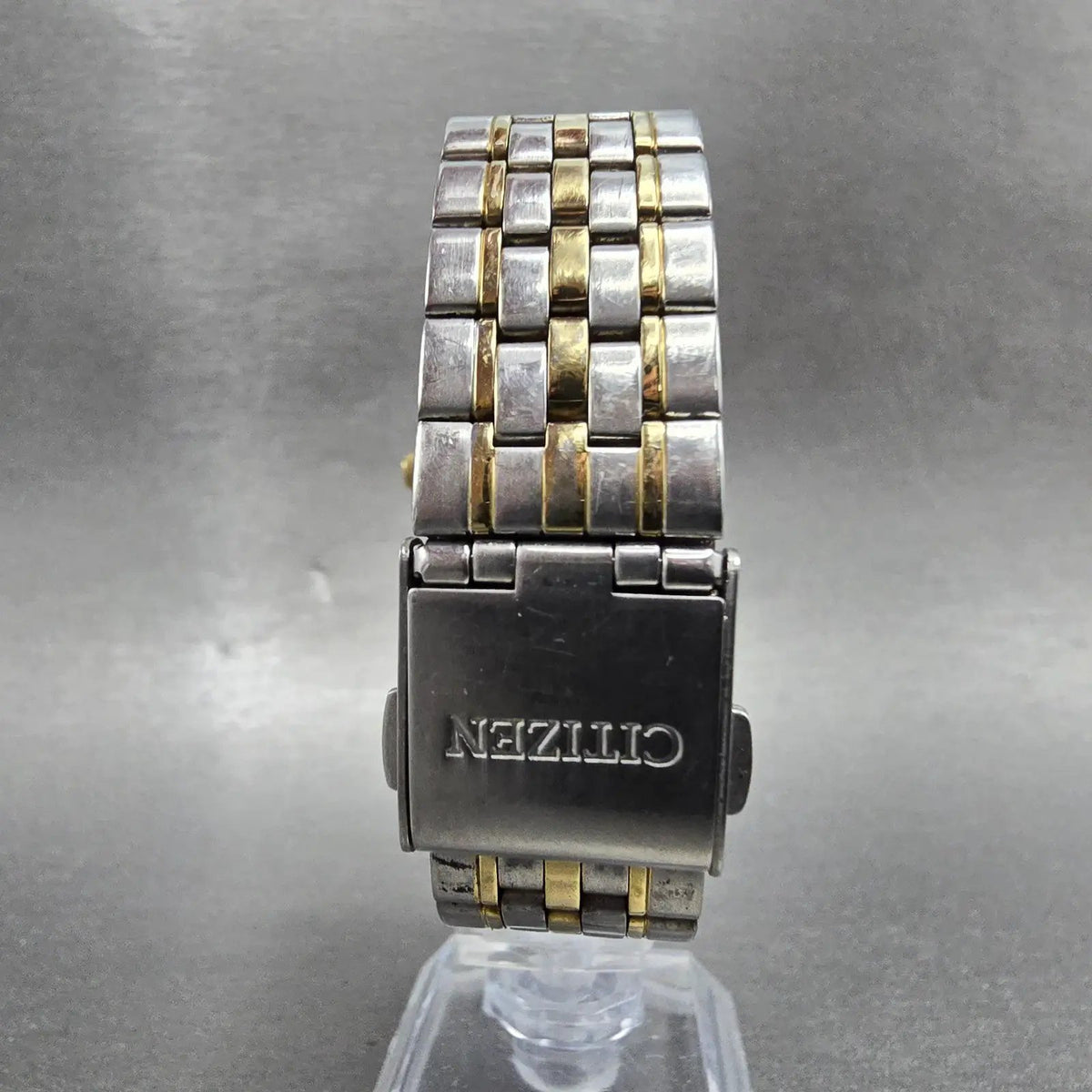 Citizen Eco-Drive Watch Men 35mm White Dial Two Tone Bracelet E030-K001676 Runs7