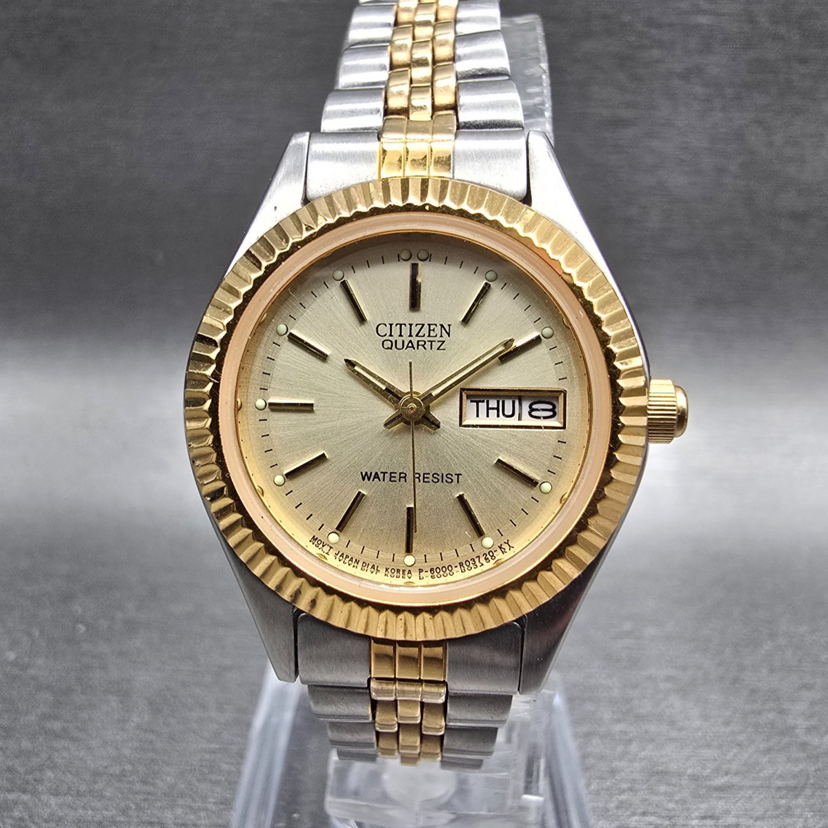 Citizen Watch Women 25mm Champagne Dial Two Tone Daydate 6000-R00413 New Battery0