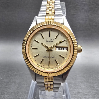 Citizen Watch Women 25mm Champagne Dial Two Tone Daydate 6000-R00413 New Battery0