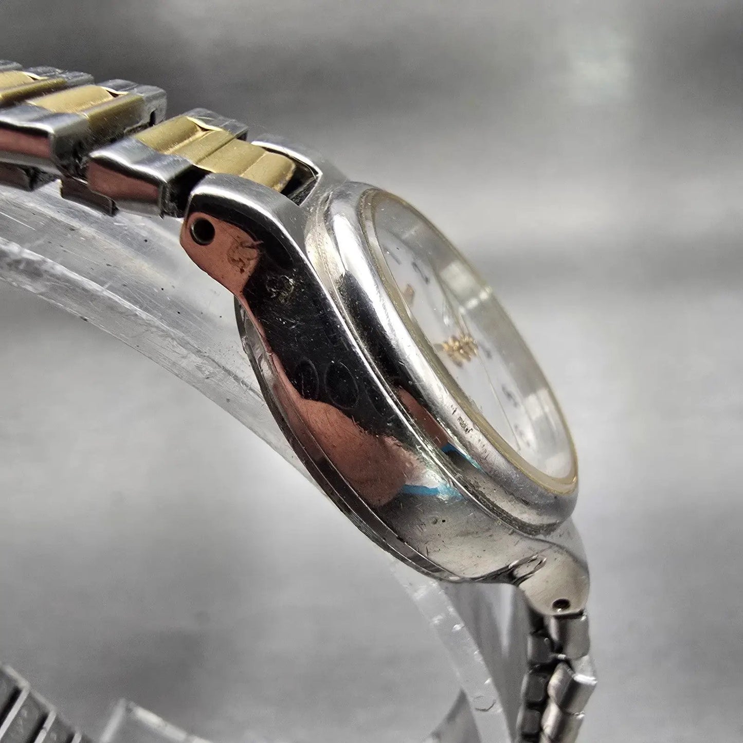 Seiko Watch Women 24mm White Dial Two Tone Daydate Round 7N83-0131 New Battery3