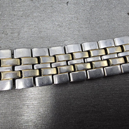 Seiko Bracelet 18mm Stainless Steel Two Tone Tri Folding Clasp VTG Japan 4A4K2C12