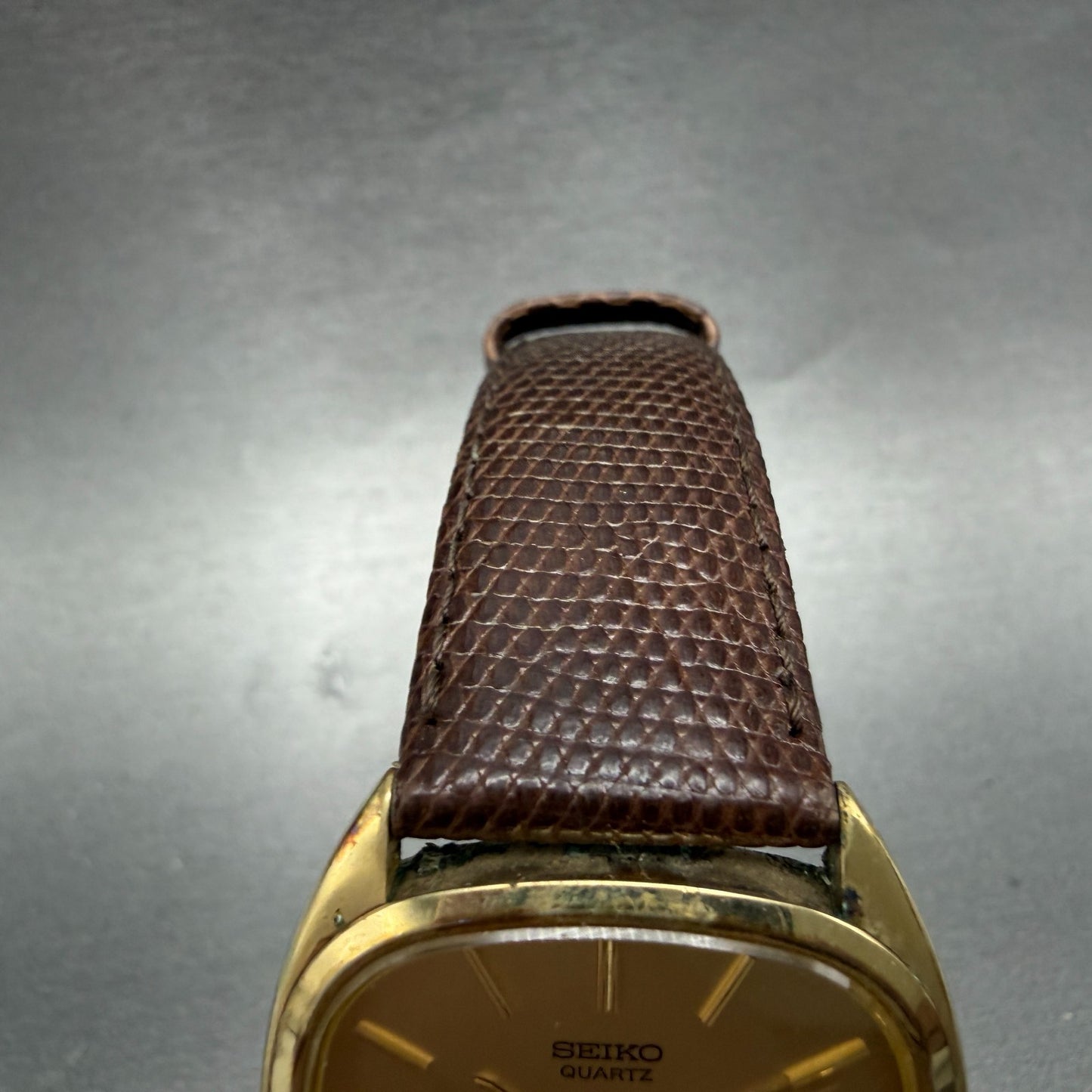Seiko Watch Men 33mm Champagne Dial Gold Tone Round 7820-5420 New Battery5