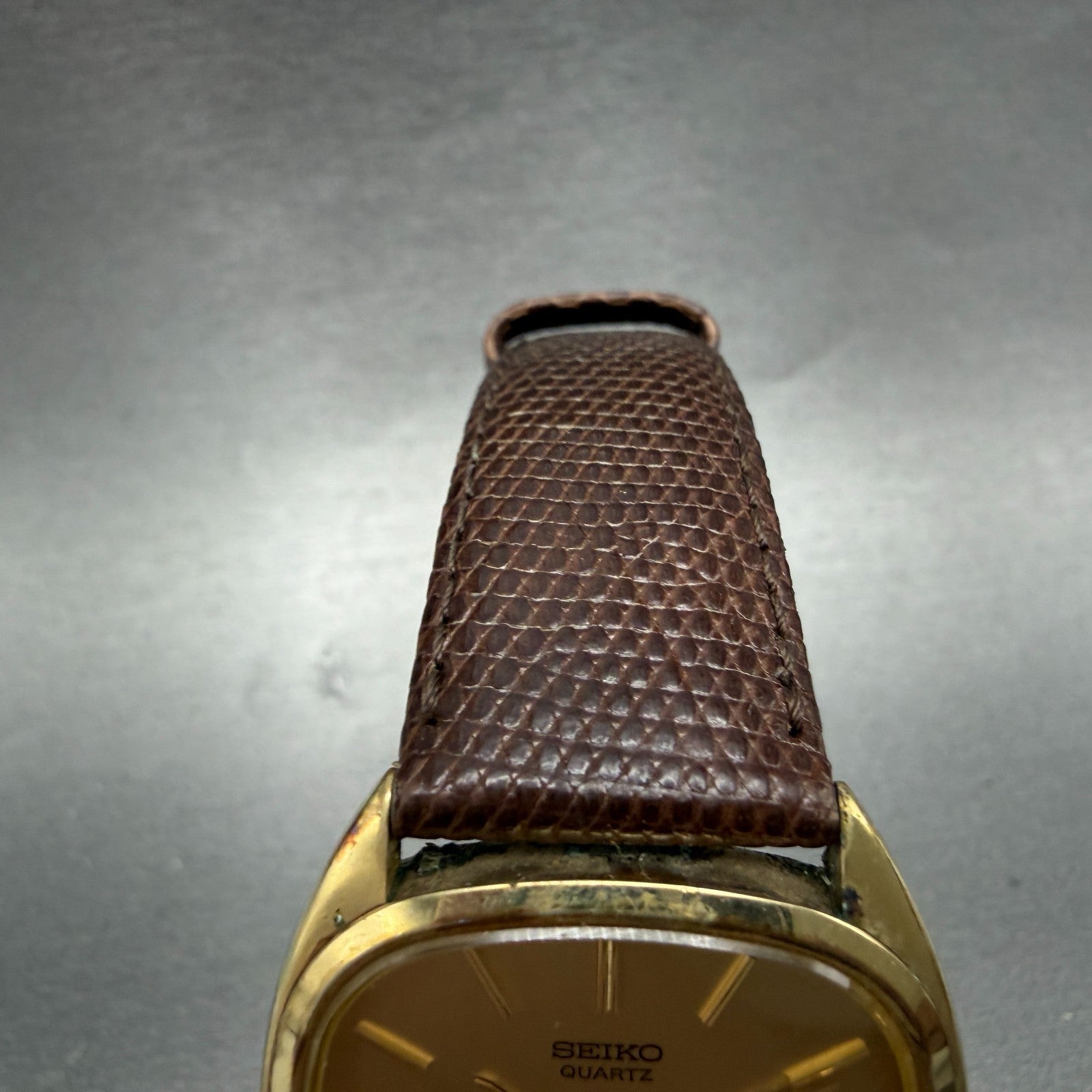 Seiko Watch Men 33mm Champagne Dial Gold Tone Round 7820-5420 New Battery5