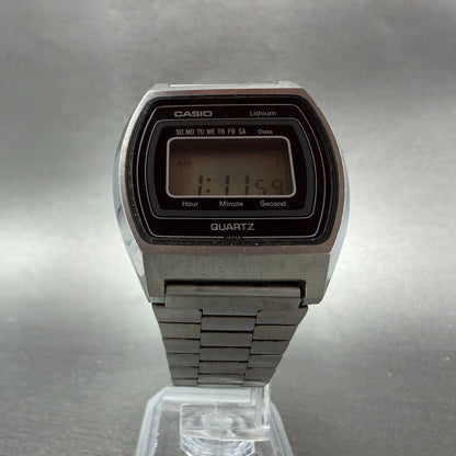 Casio 58 S005 Watch Men 36mm Digital Silver Tone Daydate New Battery Vintage ABC6