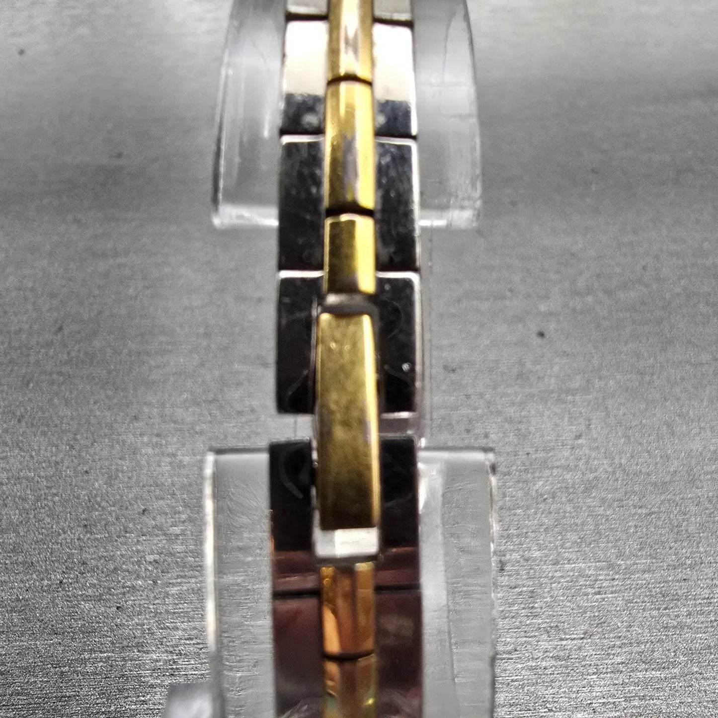 Seiko Watch Women 13mm Black Dial Gold Tone Rectangle 2E20-7479 New Battery VTG7