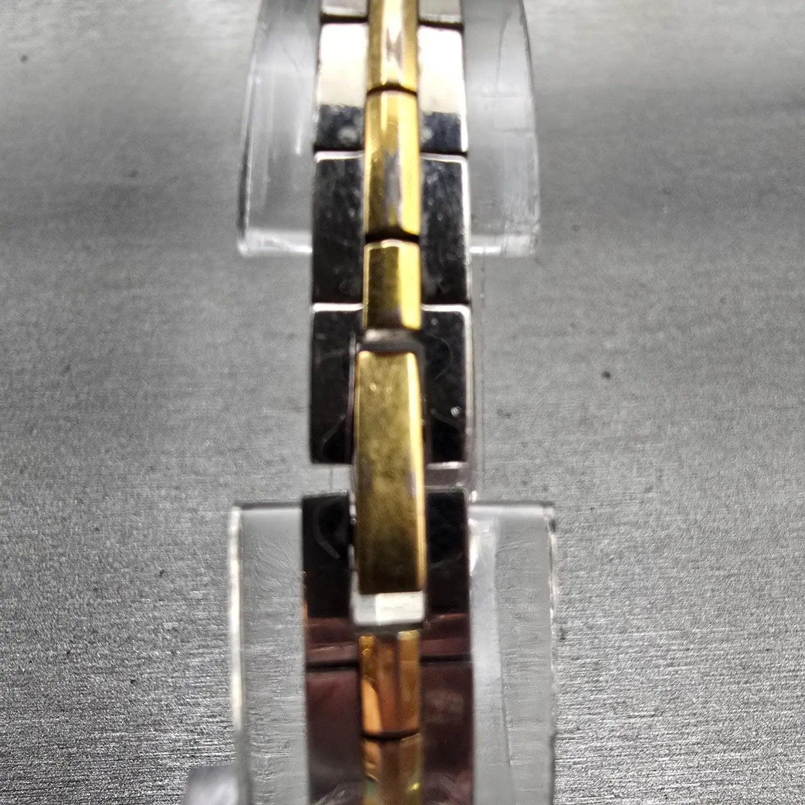 Seiko Watch Women 13mm Black Dial Gold Tone Rectangle 2E20-7479 New Battery VTG7