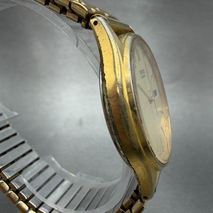 Seiko Watch Men 34mm Champagne Dial Gold Tone Round Daydate 5y23-8039 NewBatt N73