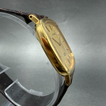 Citizen Exceed Watch Men 30mm Gold Dial Gold Tone Rectangle 5639-F61753 New Batt3