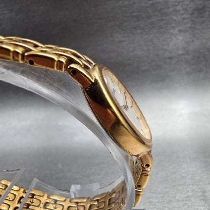 Seiko Watch Women 17mm White Dial Gold Tone Oval V400-1019 New Battery Vintage3
