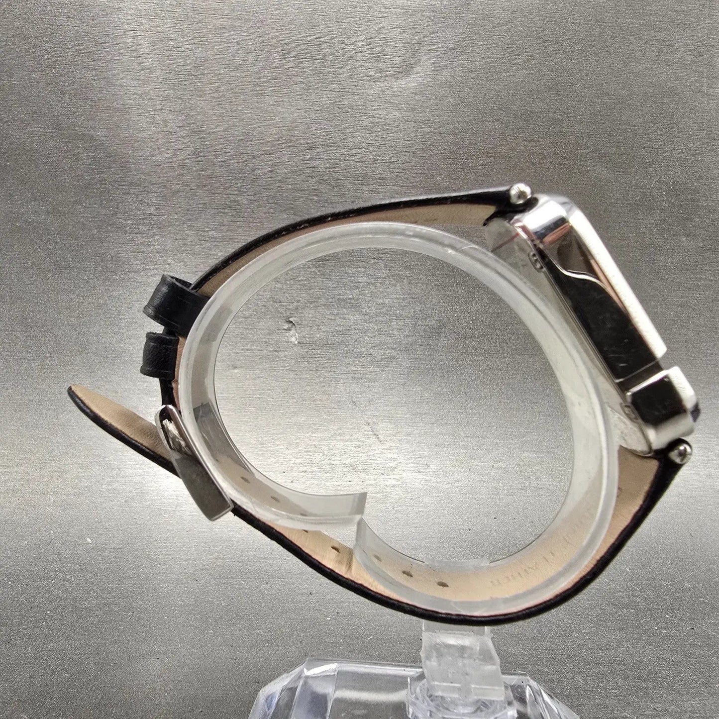 Marc Jacobs Monogram Watch Women 23mm Black Dial Silver Tone Oval New Battery8