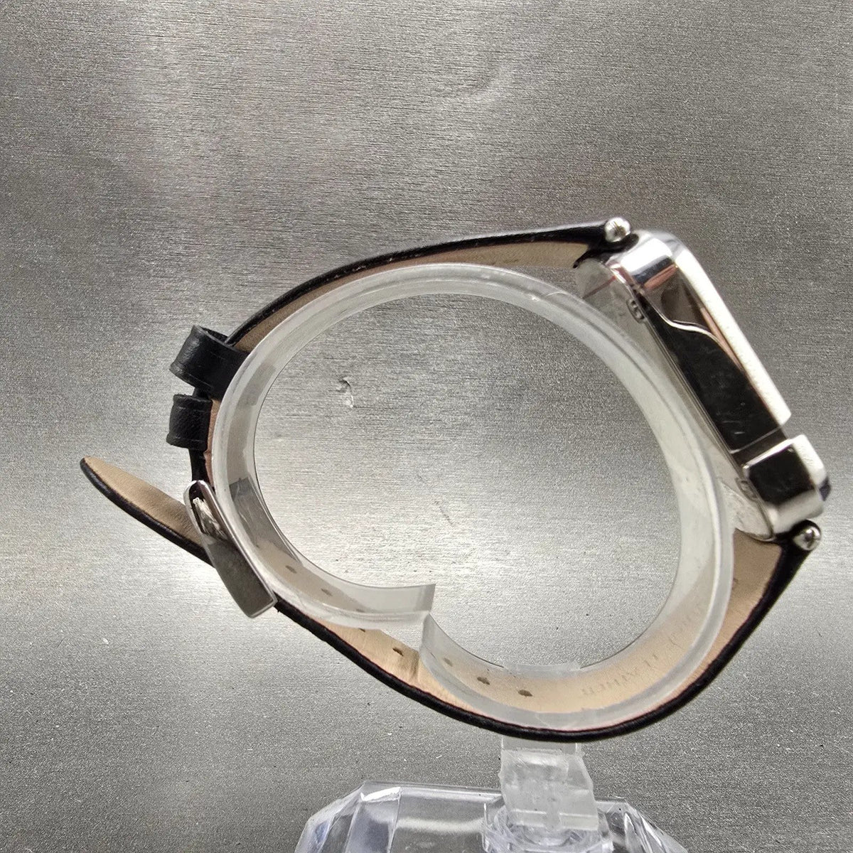 Marc Jacobs Monogram Watch Women 23mm Black Dial Silver Tone Oval New Battery8