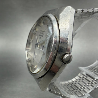 Seiko QR Watch Men 36mm Silver Dial Silver Tone Daydate 3863-8010 New Battery2