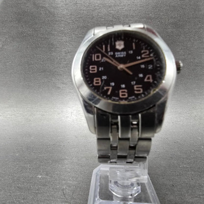 Victorinox Swiss Army Alliance Watch Men 38mm Black Dial Steel Date New Battery5