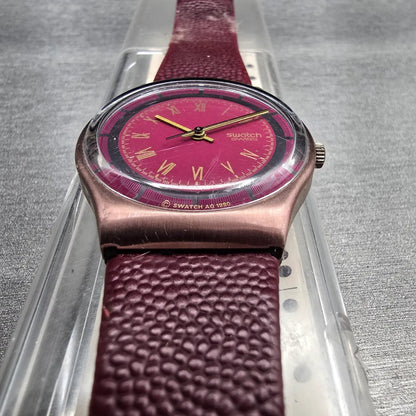 Swatch Bookey's Bet Watch Men 34mm Red Dial Red Tone Round GX118 New Battery VTG4