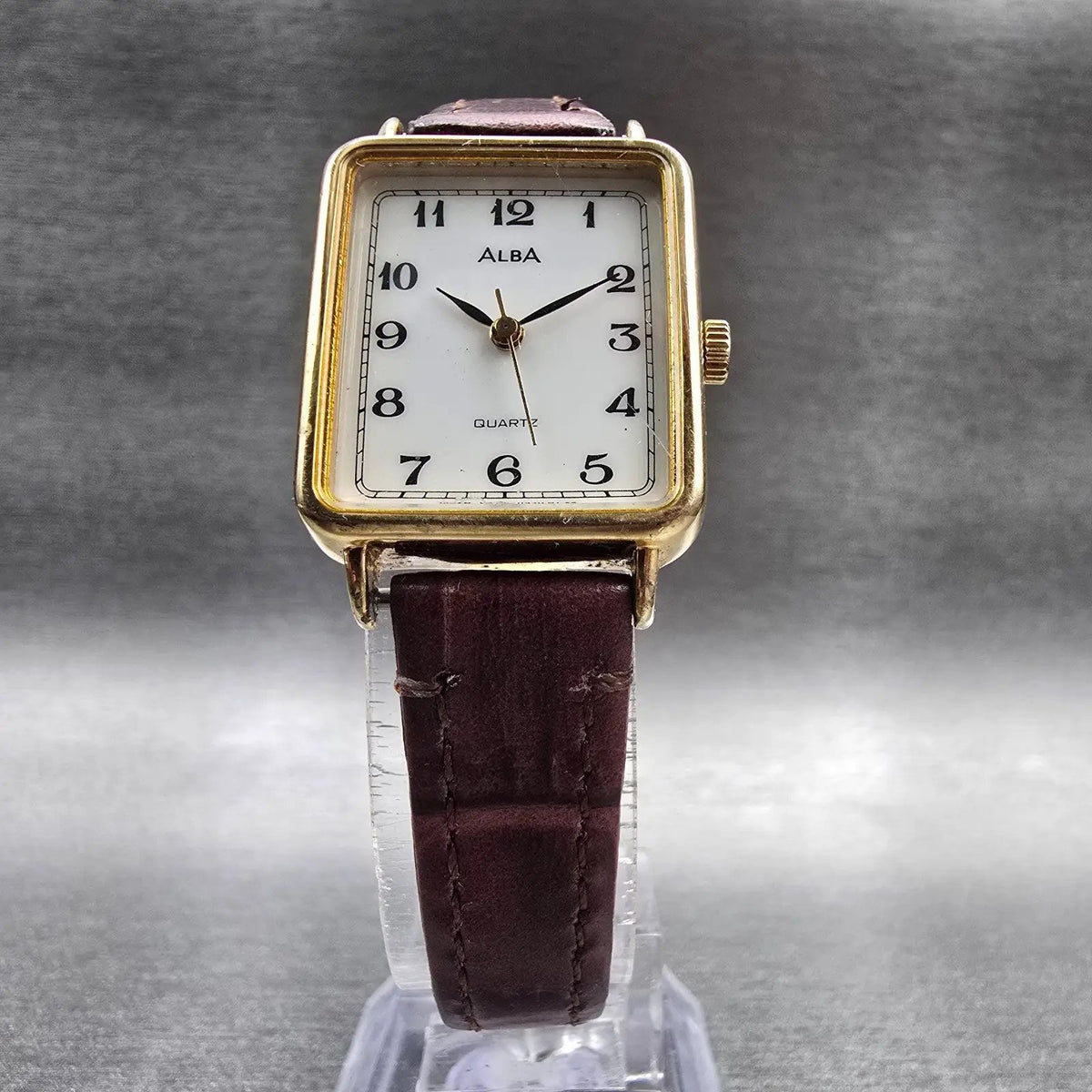 Alba Tank Watch Women 21mm White Dial Gold Tone Rectangle V236-5280 New Battery5