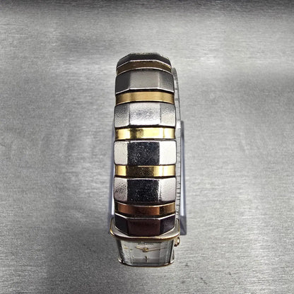 Bulova Watch Women 15mm White Dial Two Tone Rectangle 98T31 New Battery4