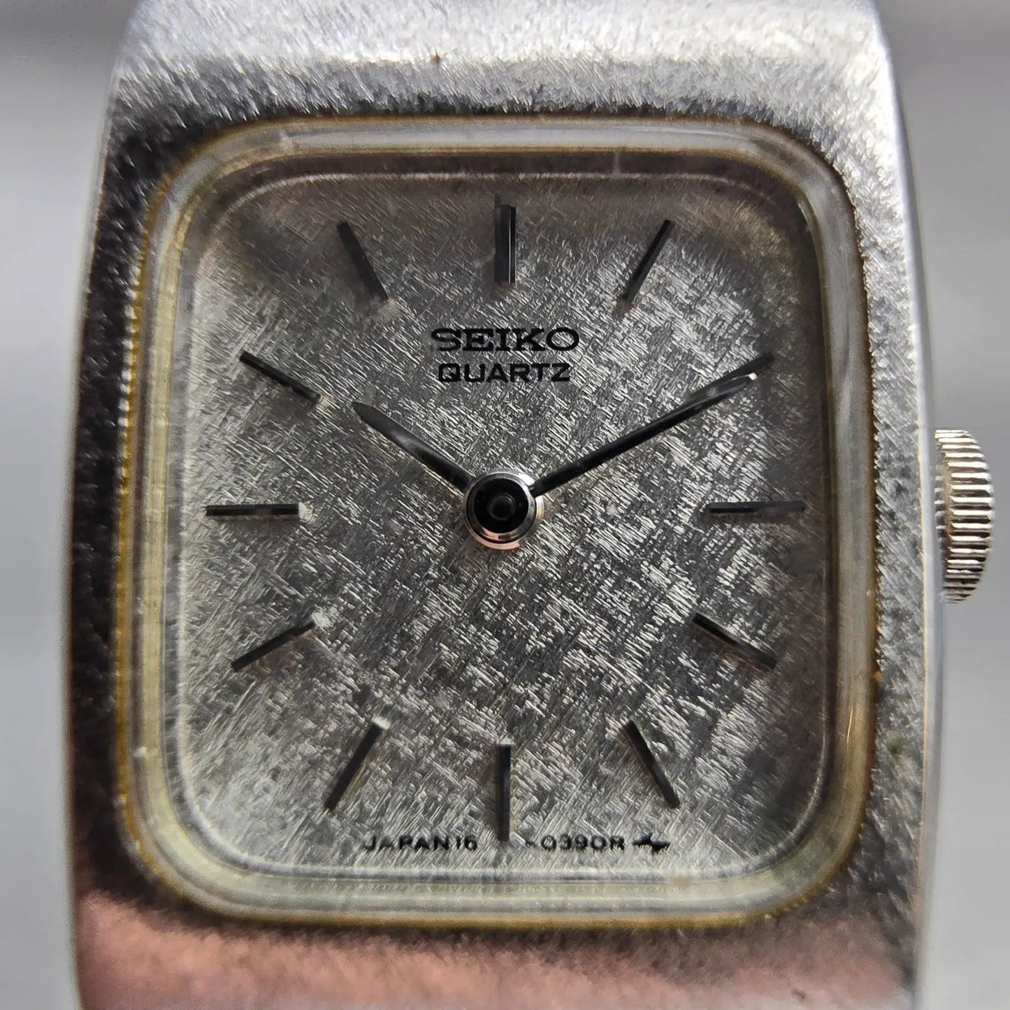 Seiko Watch Women 16mm Silver Dial Silver Tone Rectangle 16-3269 New Battery VTG1